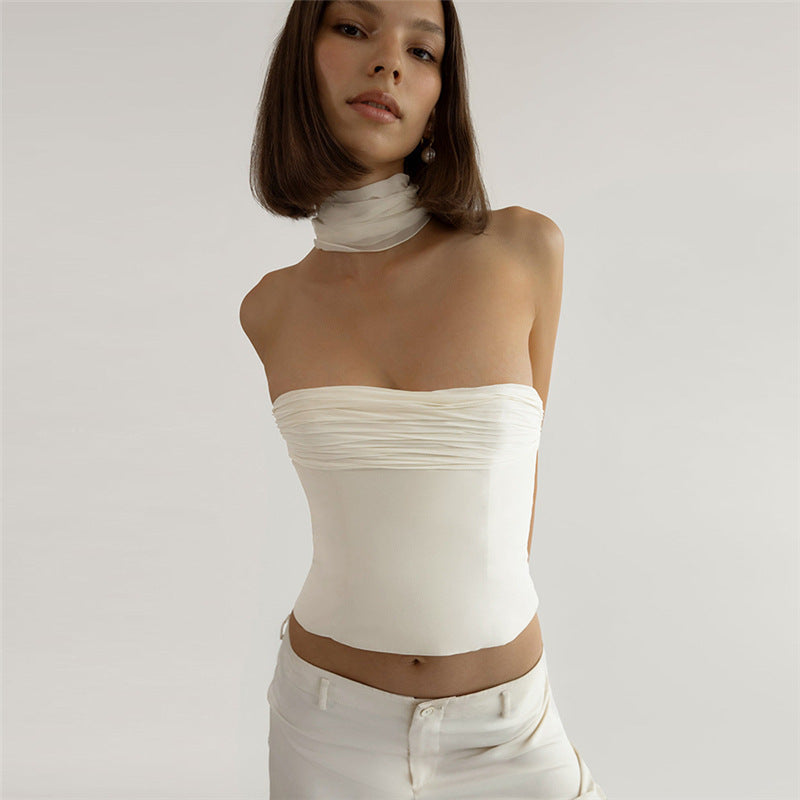 Damen Bandeau-Top mit eleganter Chiffonüberwurf Echo Archiv