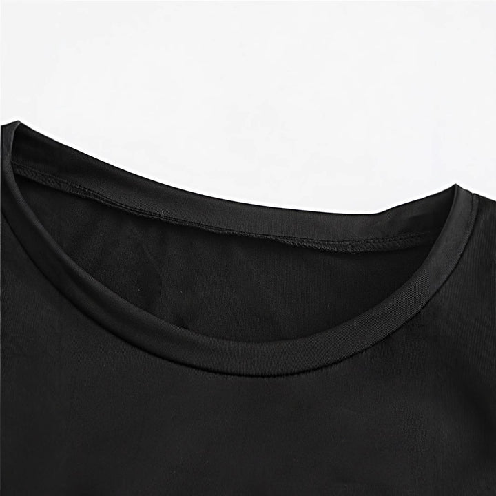 Damen Crop-T-Shirt mit auffälligem Schriftzug und figurbetontem Design Echo Archiv