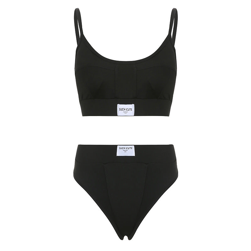 Damen komfortables Sport-BH- und High-Waist-Höschen-Set Echo Archiv