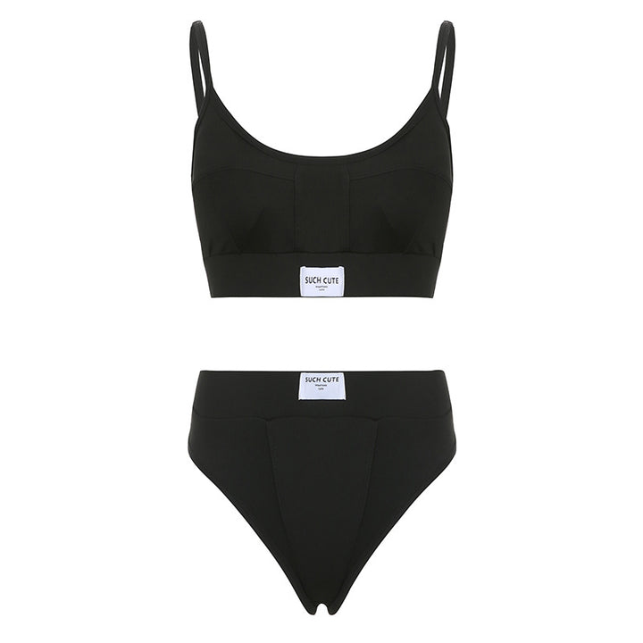 Damen komfortables Sport-BH- und High-Waist-Höschen-Set Echo Archiv