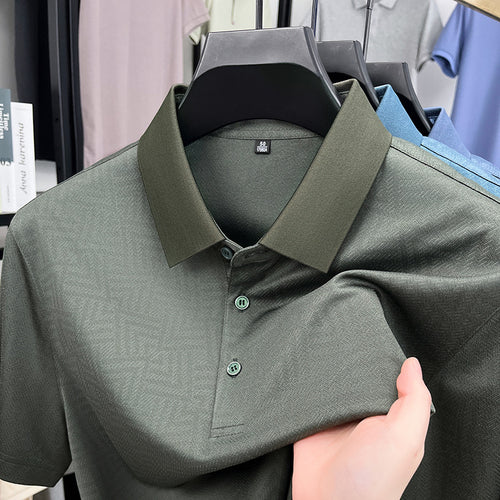 Herren sportliches Poloshirt mit modernem grafischen Muster Echoarchiv