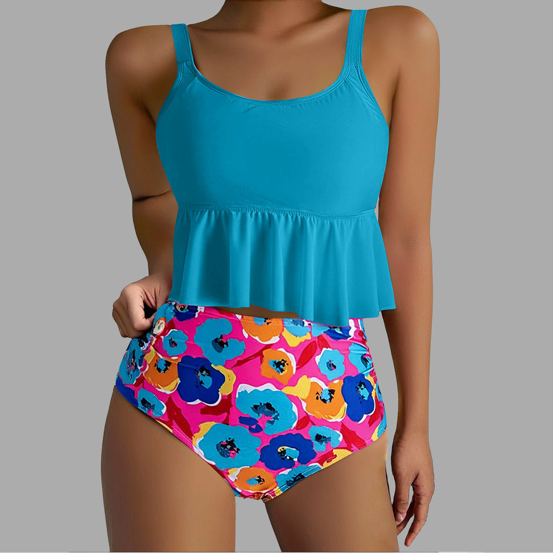 Damen Tankini-Set mit floralen Akzenten und Rüschen Echo Archiv