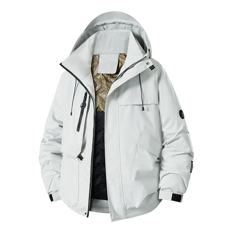 Herren multifunktionale Wetterjacke mit Innenfleece und verstellbarer Kapuze Echoarchiv