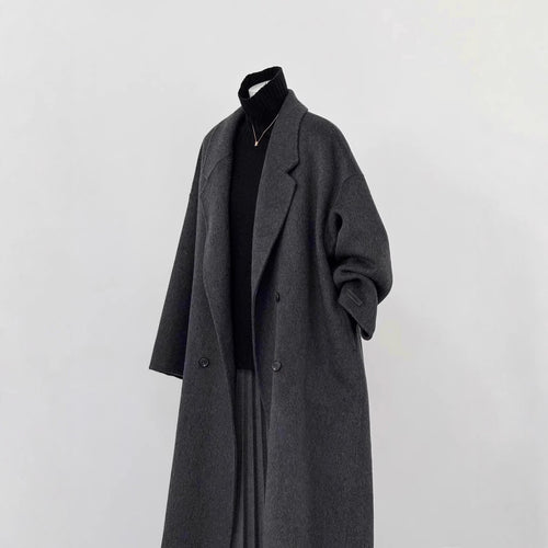 Damen Oversize Wollmantel mit weitem Revers und entspannter Silhouette Echo Archiv