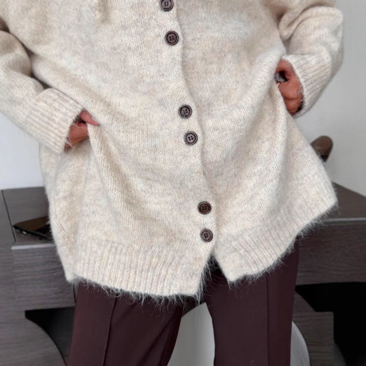 Damen Modische Strickjacke mit Kapuze Echo Archiv