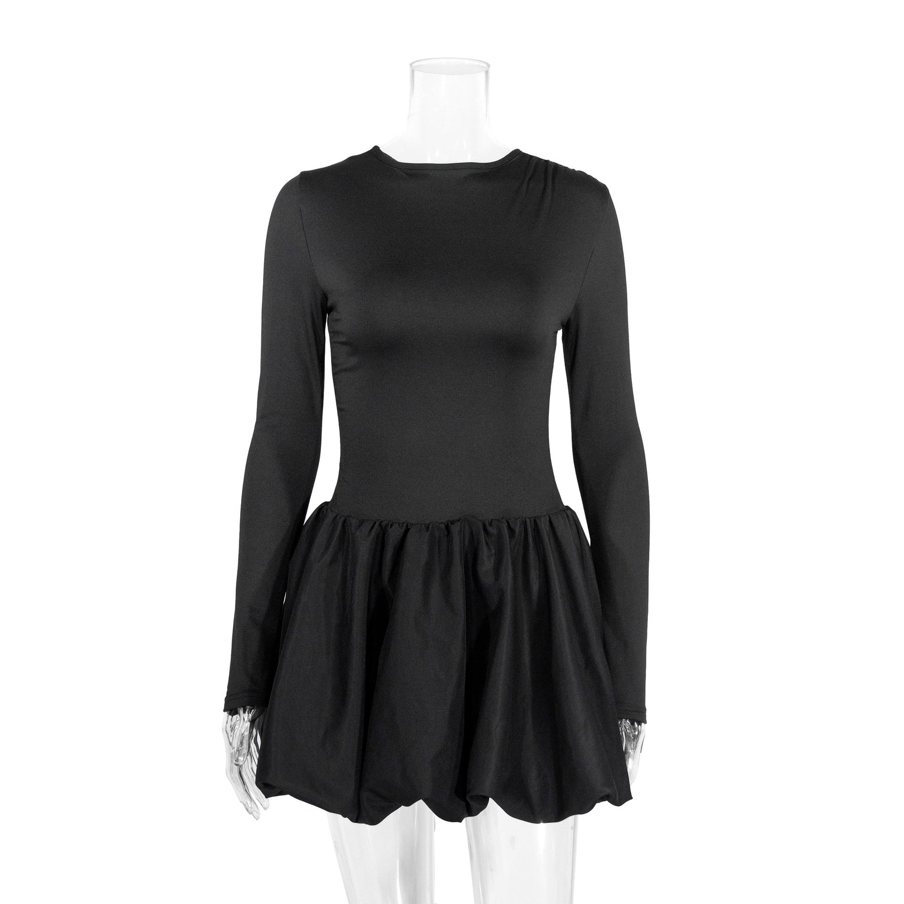 Damen Figurumspielendes Kleid mit langen Ärmeln und gerafftem Saum Echo Archiv