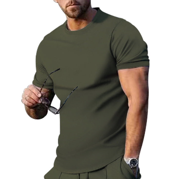Herren Basic Rundhals-T-Shirt aus atmungsaktiver Baumwolle Echoarchiv