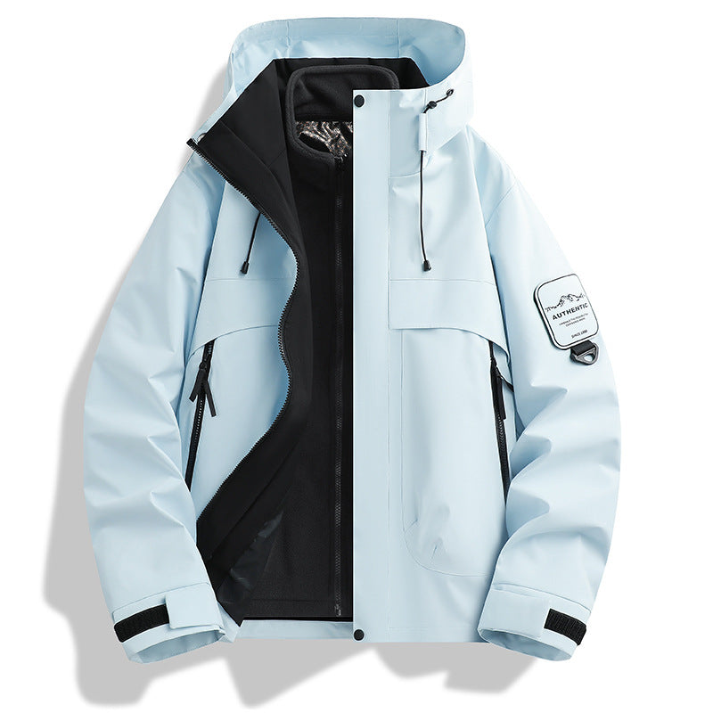 Herren modulare wasserdichte Outdoorjacke mit abnehmbarer Fleece-Innenjacke und verstellbarer Kapuze Echo Archiv