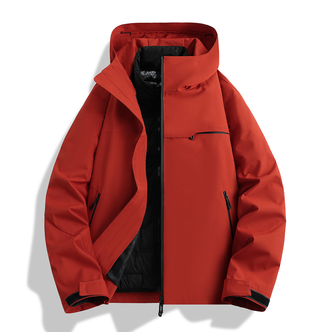Herren hochwertige wasserfeste Outdoor-Jacke mit verstellbarer Kapuze und isolierendem Innenfutter Echoarchiv
