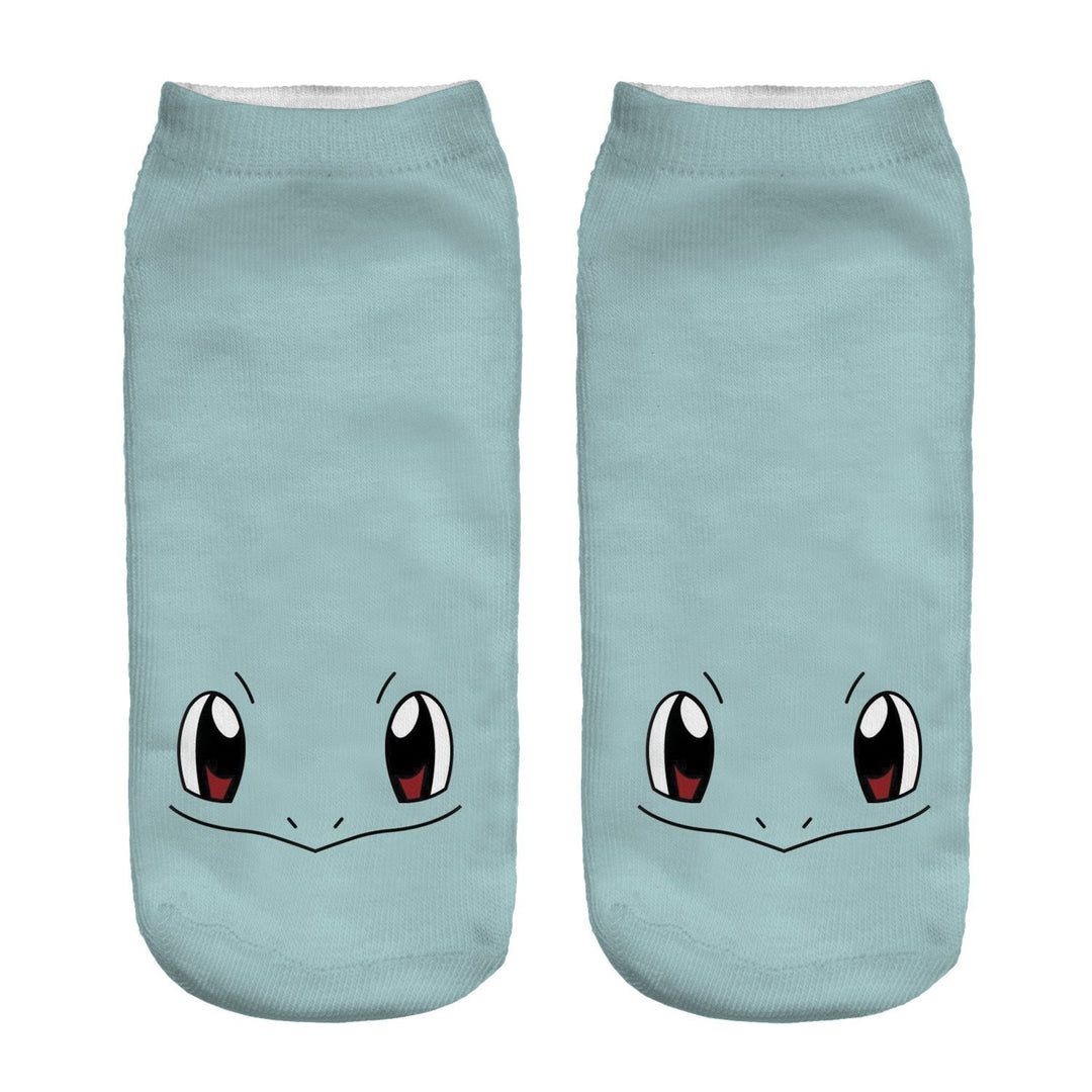 Unisex Niedrige Ankle-Socken mit Cartoon-Monster-Gesicht und weichem Baumwollmix – Norré