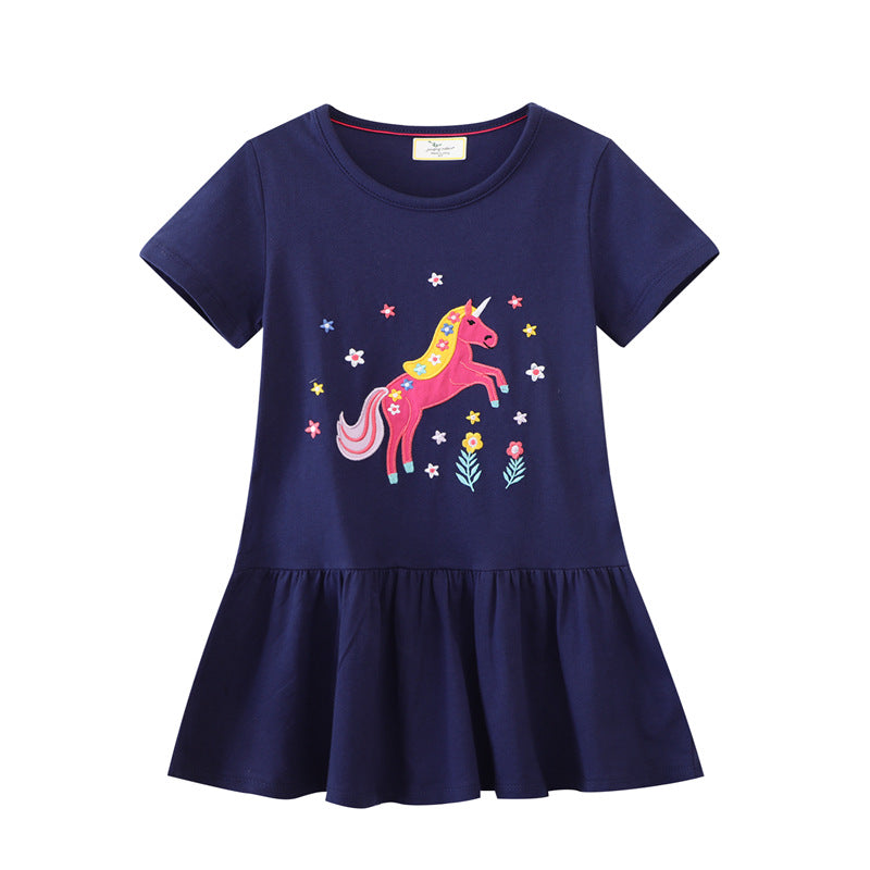 Mädchen T-Shirt Kleid mit zauberhaftem Einhornmotiv Echo Archiv