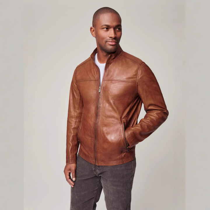 Herren Lederjacke im klassischem Design mit praktischen Taschen Echoarchiv