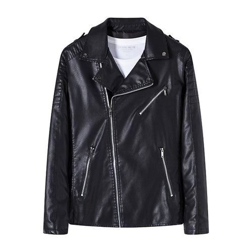 Herren Bikerjacke aus hochwertigem Kunstleder im Slim‑Fit mit schrägem Reißverschluss und gesteppter Schulterpartie Echo Archiv