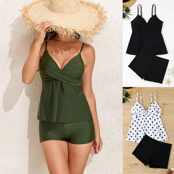 Damen Tankini-Set mit Polka-Dot-Muster und komfortablen Shorts Echo Archiv