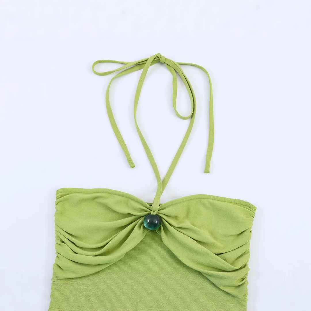 Damen Minikleid mit raffinierten Rüschendetails und schickem Halterneck Echo Archiv