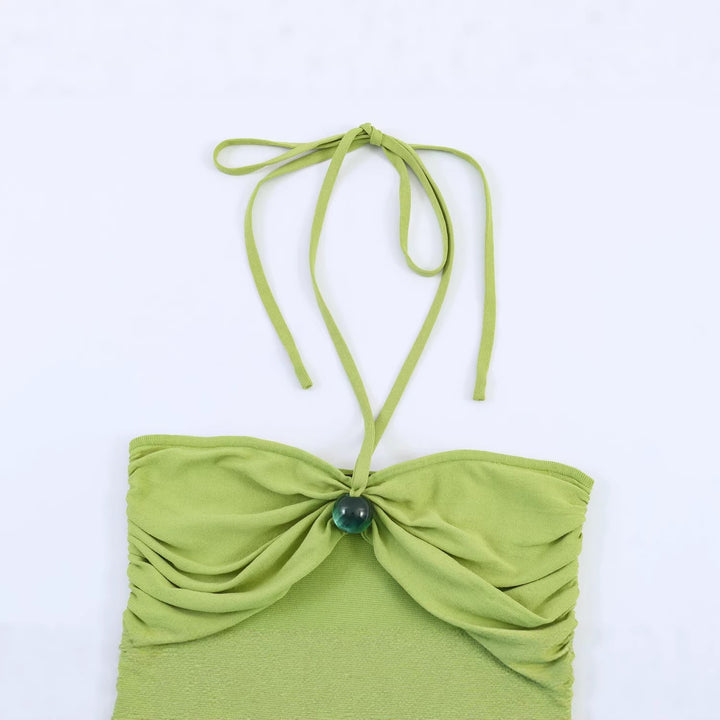 Damen Minikleid mit raffinierten Rüschendetails und schickem Halterneck Echo Archiv