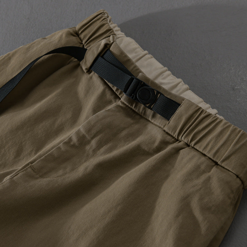 Herren Lässige Tapered‑Cargohose mit elastischem Bund und integriertem Webbing‑Gürtel Echoarchiv
