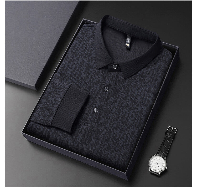 Herren elegantes Poloshirt mit strukturiertem Design Echoarchiv