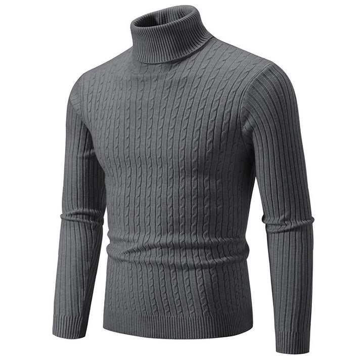Herren nan Rollkragenpullover mit Zopfstrick und schlanker Passform Echo Archiv