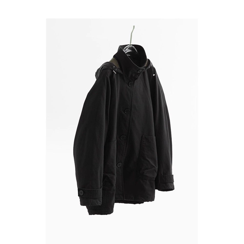 Damen Modische Übergangsjacke mit abnehmbarer Kapuze Echoarchiv