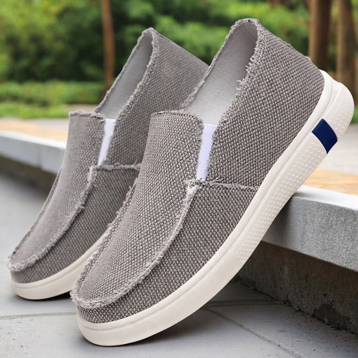 Herren nan lässiger Canvas-Slip-On mit ausgefranster Kante, elastischem Einsatz und griffiger Gummilaufsohle Echo Archiv