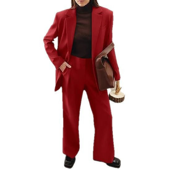 Damen nan Longblazer-Set mit kastiger Oversize-Silhouette, strukturierter Schulterpartie und hochtaillierter Palazzo-Hose Echo Archiv
