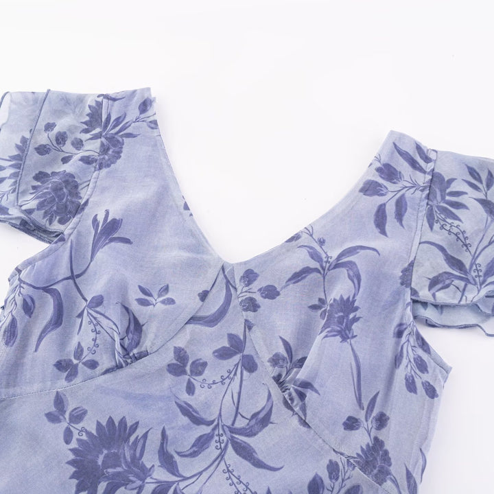 Damen Maxikleid mit floralen Mustern und voluminösem Rock Echo Archiv