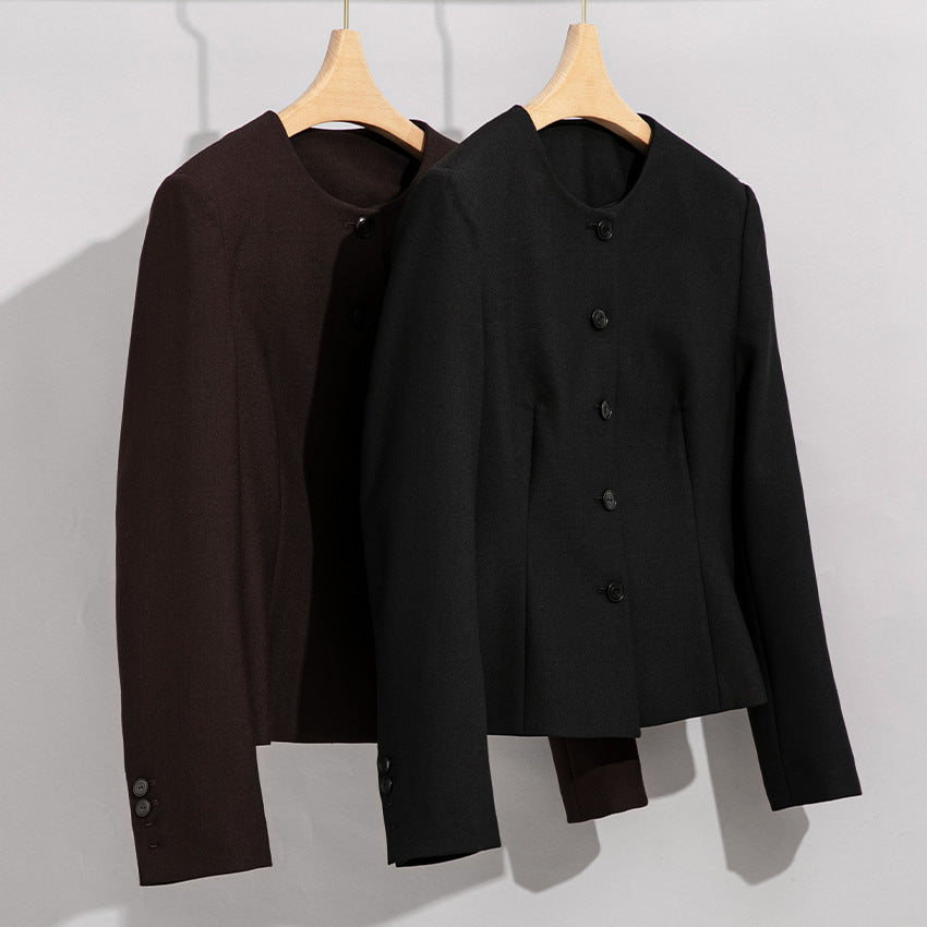 Damen Elegantes Hosenanzug-Set aus feinem Wollmix mit Rundhalsausschnitt Echoarchiv