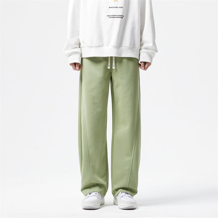 Herren Ultraweit geschnittene Fleece-Loungehose mit Tunnelzug und geradem Bein Echo Archiv