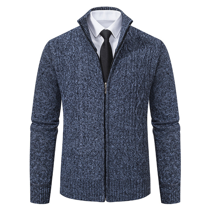 Herren Strickjacke mit hohem Kragen und Reißverschluss Echoarchiv