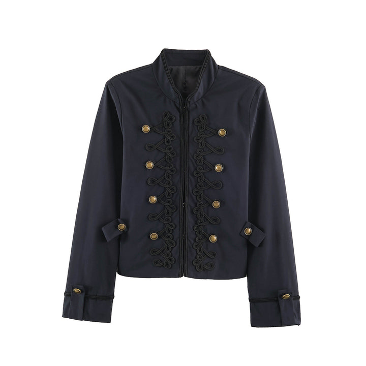 Damen Kurzblouson im Militärstil mit ornamentaler Kordel- und Knopfverzierung Echo Archiv