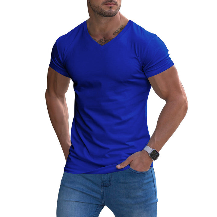 Herren V-Ausschnitt T-Shirt aus weichem Baumwollmix Echoarchiv