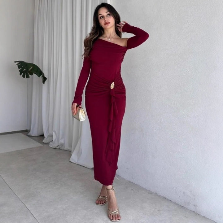 Damen elegantes Wickelkleid mit asymmetrischem Design und raffinierten Drapierungen Echo Archiv