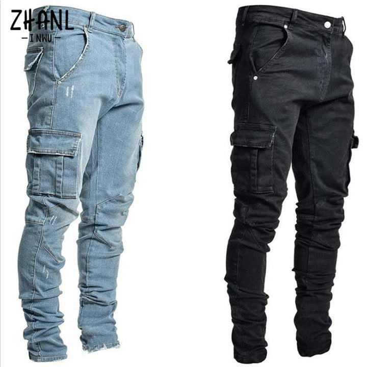 Herren Cargo-Jeans mit multifunktionalen Taschen und modernem Slim-Fit Schnitt Echoarchiv