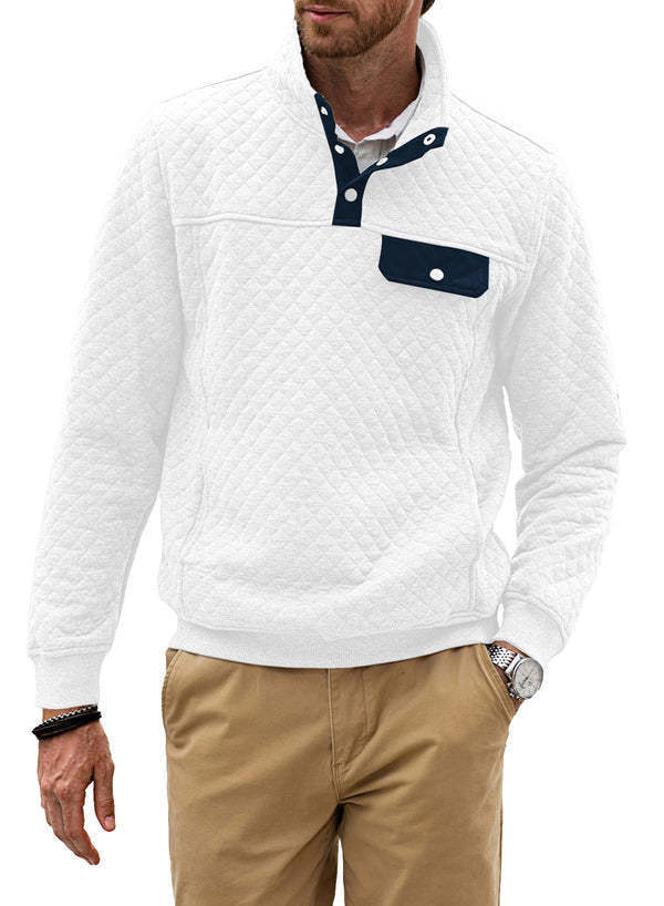 Herren Stepppullover mit modernem Kragen und praktischer Brusttasche Echoarchiv