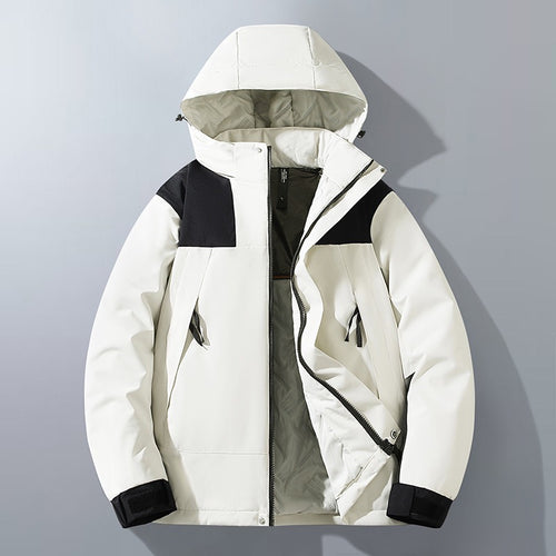 Herren Wasserabweisender Winterparka mit Kapuze, Thermoisolierung und kontrastierenden Schulterpaneelen Echo Archiv