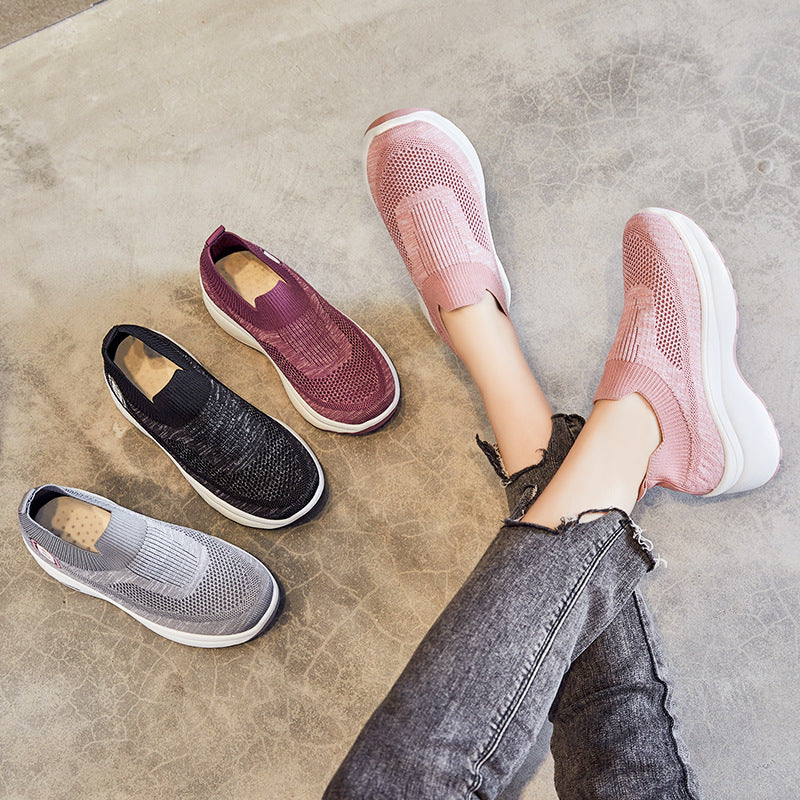 Damen nan atmungsaktive Strick-Sneaker mit Plateau-Sohle und elastischer Sockenkonstruktion Echo Archiv