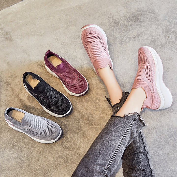 Damen nan atmungsaktive Strick-Sneaker mit Plateau-Sohle und elastischer Sockenkonstruktion Echo Archiv