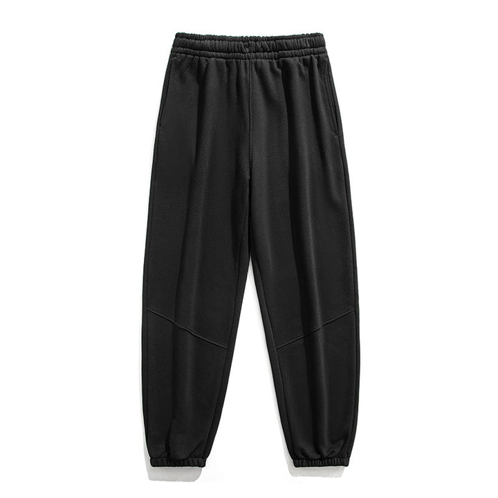 Herren Fleece-Jogginghose mit tapered Schnitt, elastischem Kordelbund & Knie-Paneelen Echoarchiv