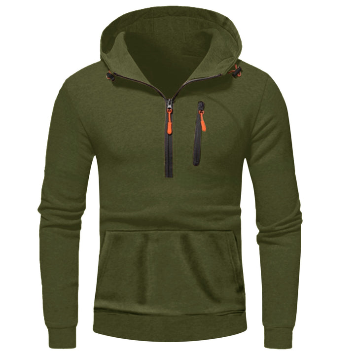 Herren moderner Kapuzenpullover mit innovativem halben Reißverschluss Echoarchiv