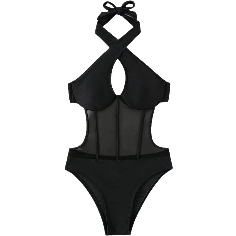 Damen Designer Badeanzug mit elegantem V-Ausschnitt Echo Archiv