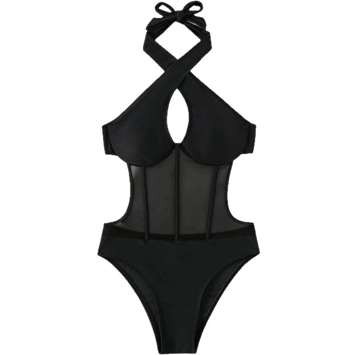 Damen Designer Badeanzug mit elegantem V-Ausschnitt Echo Archiv