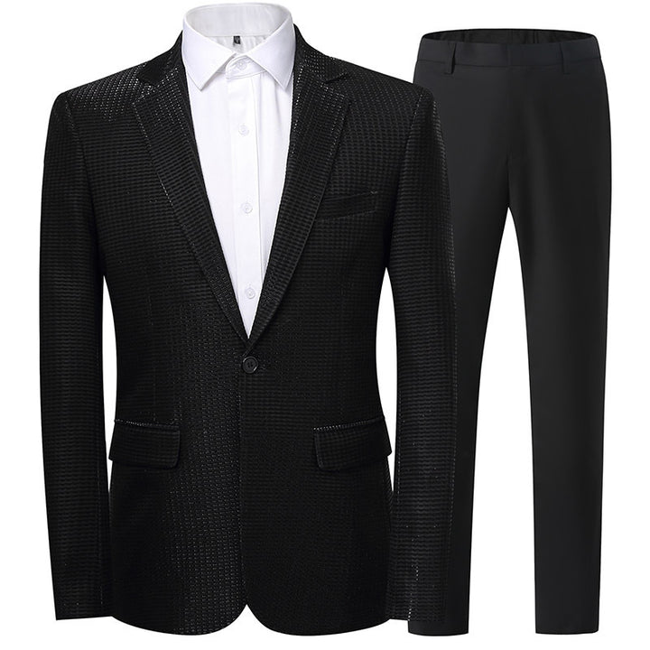 Herren festlicher und eleganter Pailletten-Anzug Echoarchiv