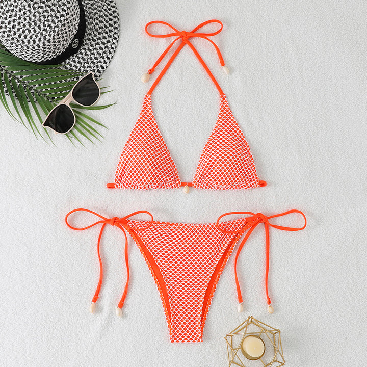 Damen Triangel-Bikini mit Netzstruktur Echo Archiv