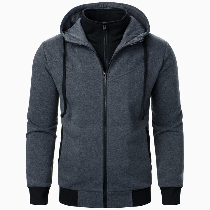 Herren Sportliche Kapuzenjacke mit Doppelschicht-Design und modernen Akzenten Echoarchiv