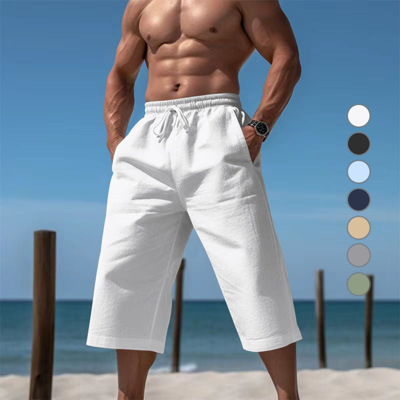 Herren nan lässige knielange Bermuda-Shorts mit elastischem Bund und Tunnelzug Echoarchiv