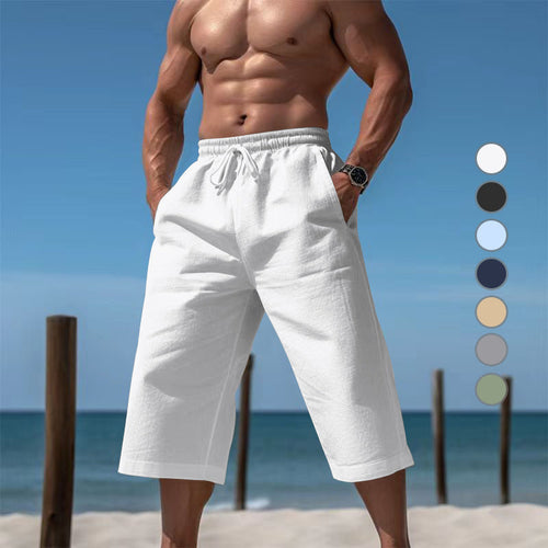 Herren nan lässige knielange Bermuda-Shorts mit elastischem Bund und Tunnelzug Echoarchiv