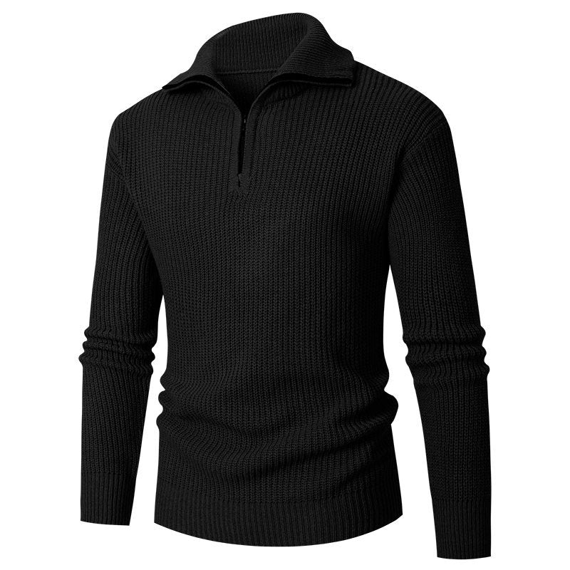 Herren Grobstruktur-Halbzip-Mockneck-Pullover aus thermoregulierendem Baumwollmix Echo Archiv