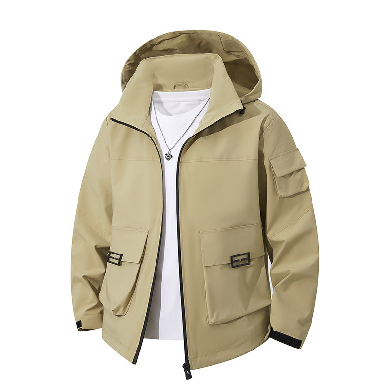 Herren Technische Utility-Kapuzenjacke mit Mehrfach-Pattentaschen und windabweisendem Softshell Echo Archiv