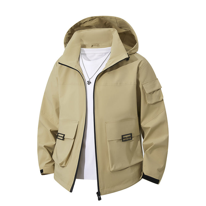 Herren Technische Utility-Kapuzenjacke mit Mehrfach-Pattentaschen und windabweisendem Softshell Echo Archiv